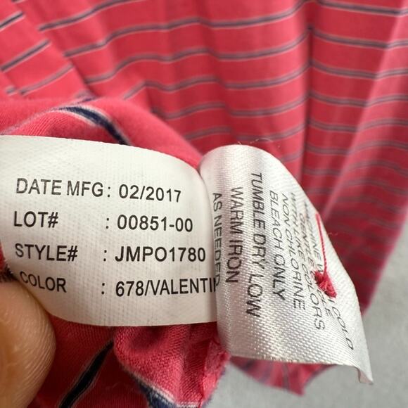 Johnnie O Polo Shirt Men's medium Pink Collared Performance Preppy Golf Office - Picture 9 of 10